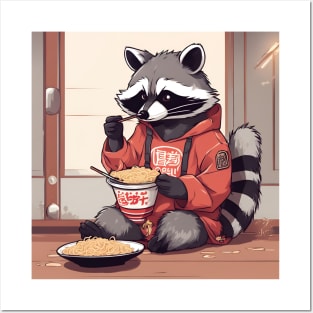 Raccon Eating Instant Ramen Posters and Art